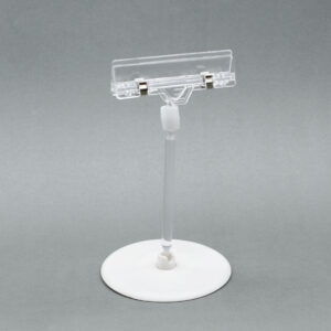 Soporte Con Pinza Acrílica Base Redonda